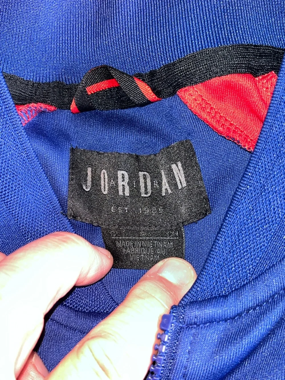 Jordan Men's Navy and Red Bomber Track Jacket